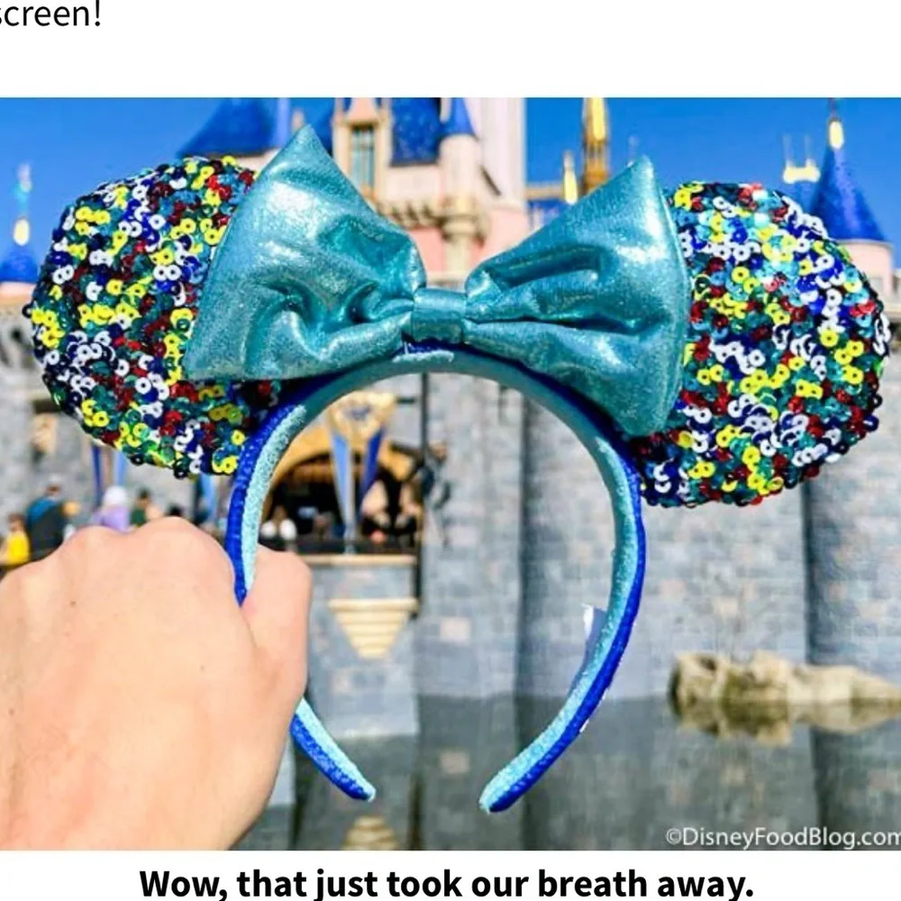 NWT Minnie Mouse ear headband with sequined bow